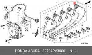 Провода высоковольтные системы зажигания (комплект) 32701PV3000 HONDA