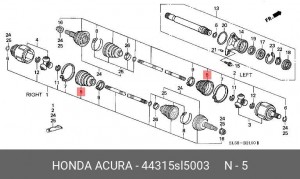 Пыльник ШРУСа 44315SL5003 HONDA