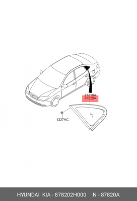 Стекло боковое 878202H000 HYUNDAI KIA