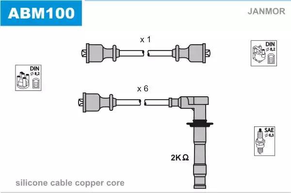 Ккомплект проводов зажигания ABM100 JANMOR