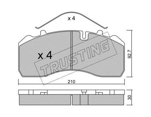 Комплект тормозных колодок 600.0 TRUSTING