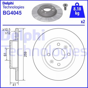 Тормозной диск BG4045 DELPHI