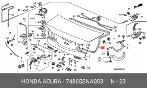 Уплотнитель крышки багажника 74865SNA003 HONDA