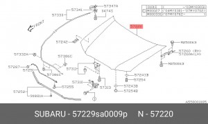 Капот двигателя 57229SA0009P SUBARU