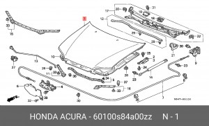 Капот 60100S84A00ZZ HONDA