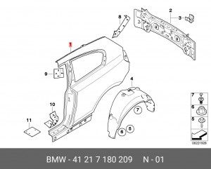 Крыло заднее 41 21 7 180 209 BMW