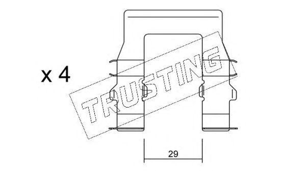 Комплектующие, колодки дискового тормоза KIT056 TRUSTING