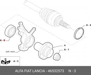 Подшипник ступицы колеса 46532573 ALFA FIAT LANCIA