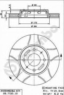 Тормозной диск 09.7720.75 BREMBO