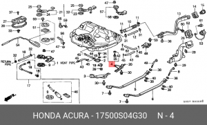 Топливный бак 17500S04G30 HONDA