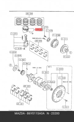 Поршень ДВС B6Y0-11-SA0A MAZDA