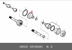 Пыльник, приводной вал 93192491 IVECO