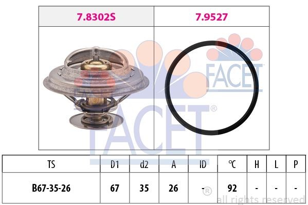 Термостат, охлаждающая жидкость 7.8302 FACET
