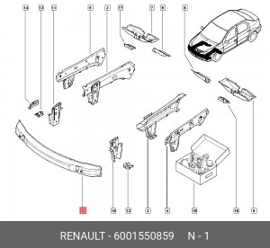 Усилитель бампера 6001550859 RENAULT