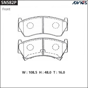 Колодки тормозные дисковые SN582P ADVICS