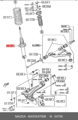Амортизатор NA53-34-700B MAZDA