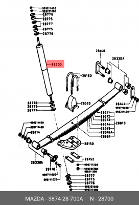 Амортизатор подвески 3874-28-700A MAZDA
