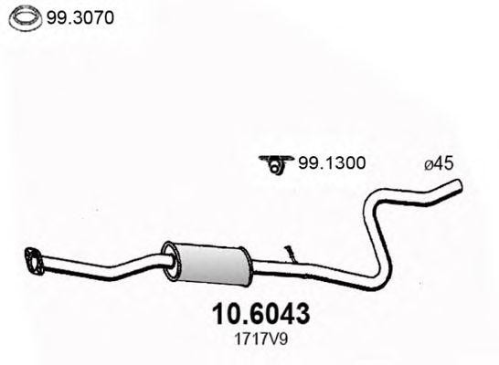 Средний глушитель выхлопных газов 106043 ASSO