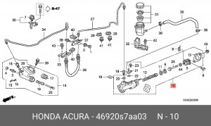 Главный цилиндр, система сцепления 46920S7AA03 HONDA