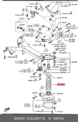 Пружина ходовой части GJ5J28011B MAZDA
