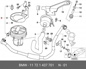 Насосный модуль дополнительного воздуха 11 72 1 437 701 BMW