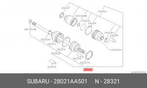 Шарнирный комплект, приводной вал 28021AA501 SUBARU