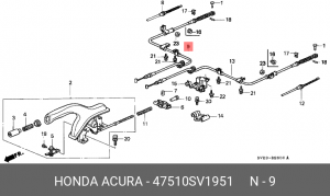 Трос, стояночная тормозная система 47510SV1951 HONDA