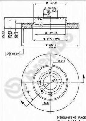 Тормозной диск 09.3140.10 BREMBO