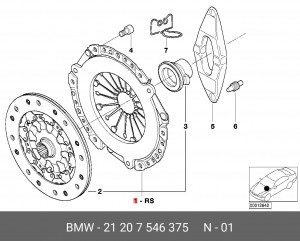 Комплект сцепления 21 20 7 546 375 BMW