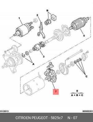 Кронштейн, угольная щетка 5825 C7 CITROEN PEUGEOT