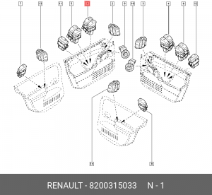 Блок управления стеклоподъемником 8200315033 RENAULT