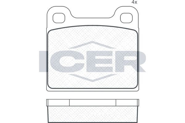 Комплект тормозных колодок, диско 180386 ICER
