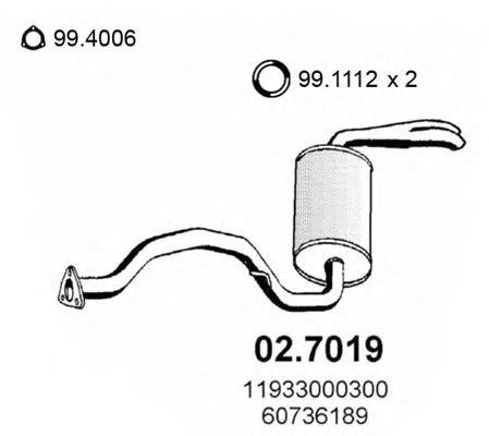 Глушитель выхлопных газов конечный 027019 ASSO