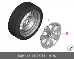 Колпак декоративный колесного диска 36 13 6 777 786 BMW