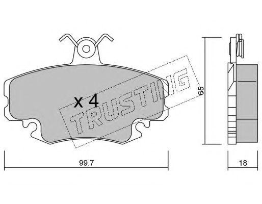 Комплект тормозных колодок, диско 1220 TRUSTING