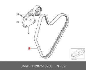 Поликлиновой ремень 11 28 7 518 250 BMW