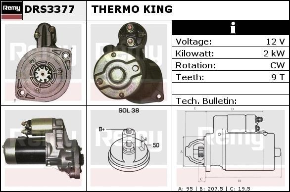 Стартер DRS3377 DELCO REMY
