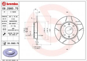 Тормозной диск 08.2985.75 BREMBO