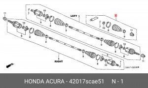 Пыльник ШРУСа (комплект) 42017-SCA-E51 HONDA