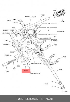 Зазубренный штифт E646568S FORD