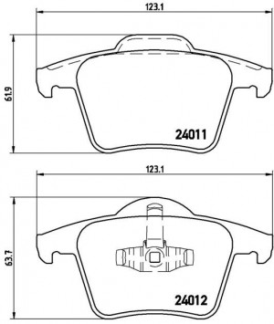 Комплект тормозных колодок, диско P86019 BREMBO