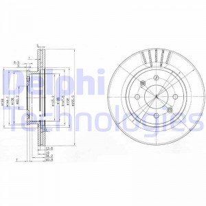 Тормозной диск BG3934 DELPHI