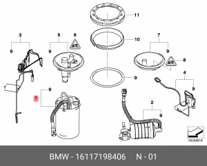 Насос электрический топливной системы в сборе 16 11 7 198 406 BMW