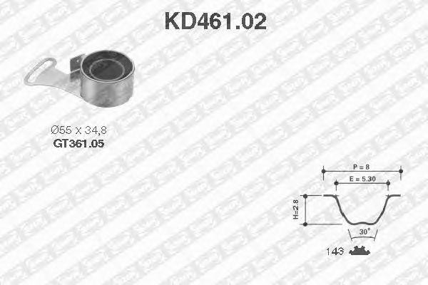 Комплект ремня ГРМ KD461.02 NTN SNR