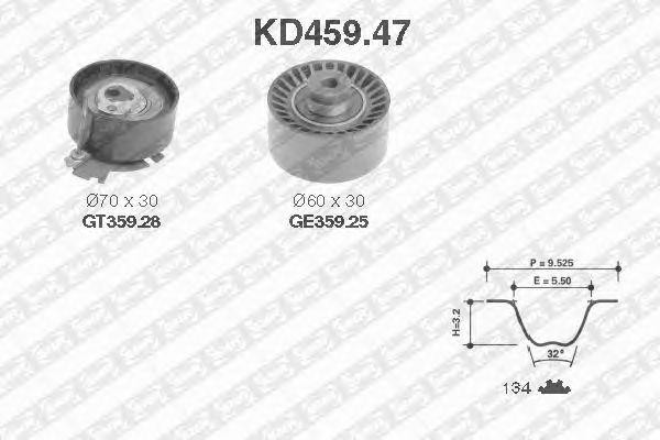 Комплект ремня ГРМ KD459.47 NTN SNR