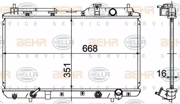Радиатор, охлаждение двигател 8MK 376 724-531 HELLA