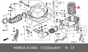 Воздушный фильтр 17220PNAH01 HONDA