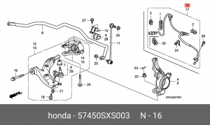 Датчик ABS 57450SXS003 HONDA