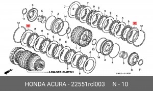 Диск фрикционный АКПП 22551RCL003 HONDA