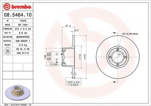 Тормозной диск 08.5464.10 BREMBO